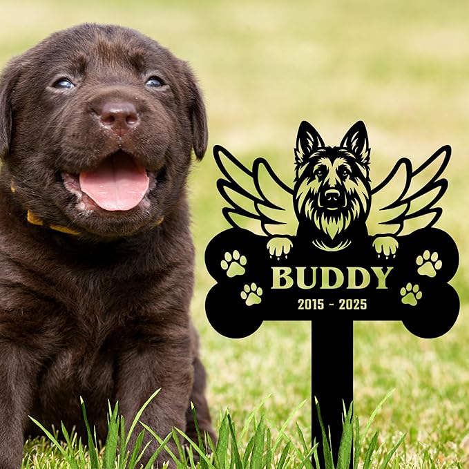 Custom Dog Grave Markers Outdoor | Personalized Pet Grave Markers Dog Memorial Headstone | Personalized Pet Graveyard for Pets Owners | Best Memorial Gifts for Your Furry Friends Passed Away