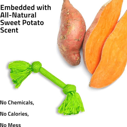 Playology Dog Toys | Dri-Tech Rope Toy Tug of War Rope for Aggressive Chewers | Medium Sweet Potato Scented Toy - Easy to Clean and Made from Non Toxic Materials