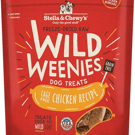 Stella & Chewy's Freeze-Dried Raw Wild Weenies Dog Treats - High-Protein Training Treats for Dogs & Puppies - All-Natural Chicken Recipe with 97% Meat & Organs - USA Made - 3.25 oz Bag