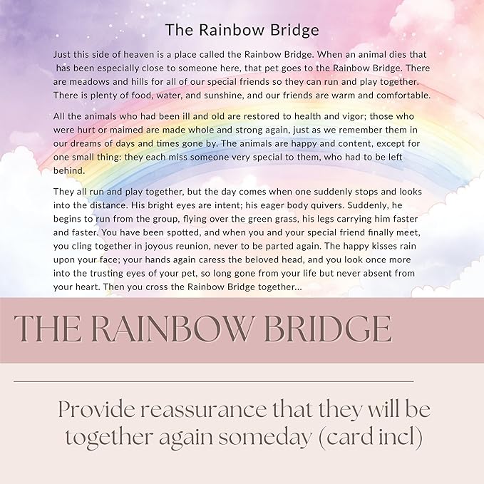 Pet Memorial Wind Chime - Dog Memorial Gifts for Loss of Dog - Dog Bereavement Gifts – Pet Remembrance Gift in Memory of Dog or Cat - Paw Print Windchime with Rainbow Bridge Card