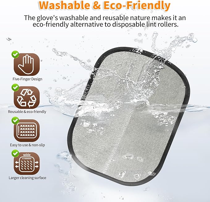 Pet Hair Removal Tool for Cats & Dogs, 2025 New Upgraded Electrostatic Gloves for Pet Hair, Reusable Pet Hair Remover Tool for Couch, Furniture, Carpet, Curtain & Car Seat (Blue)