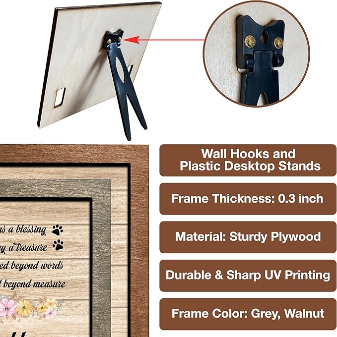 Memorial Gifts Customized Dog Picture Frame Dog Loss Sympathy Gift Personalized Dog Gifts Memorial Plaques Personalized for Pet Passed Cat Memorial Picture Frame Best Ever