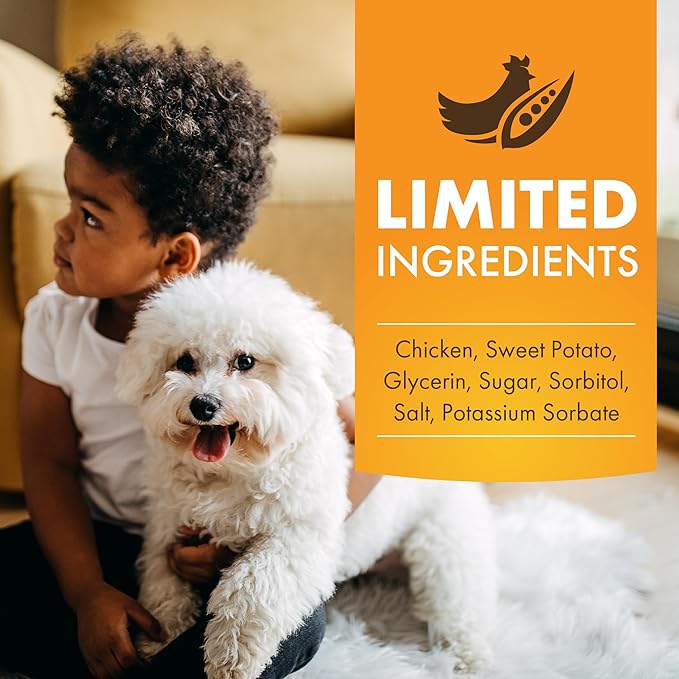 Chicken Wrapped Sweet Potato Dog Treats, Rawhide Free Jerky Wraps, Made with Real Chicken, 16 Oz, Healthy, Easily Digestible, Long Lasting, High Protein Treat, Satisfies Dog's Urge to Chew