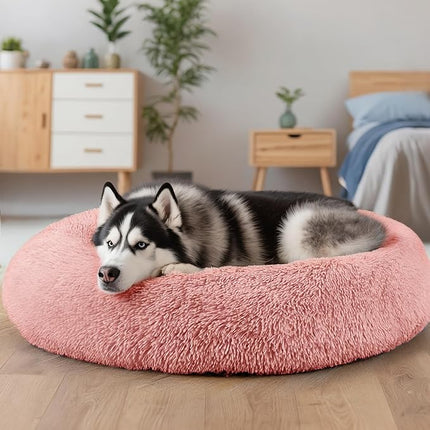 Extra Large Dog Beds, 36 Inch Human Dog Anxiety Relief Comfort Bed, Indestructible & Chew Proof Pet Beds (Pink)