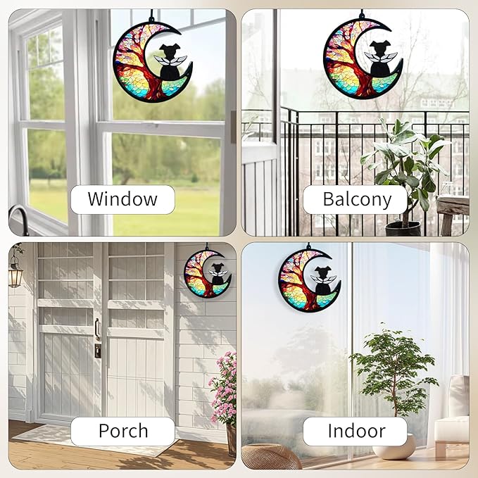 DIY Dog Angel Memorial Suncatcher, Pet Sympathy Keychain with Sympathy Card, Memorial Gifts for Loss of Dog, Pet Passing Away Remembrance Gift (Life Tree)