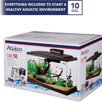 Aqueon Aquarium Fish Tank Starter Kit with LED Lighting 10 Gallon Fish Tank