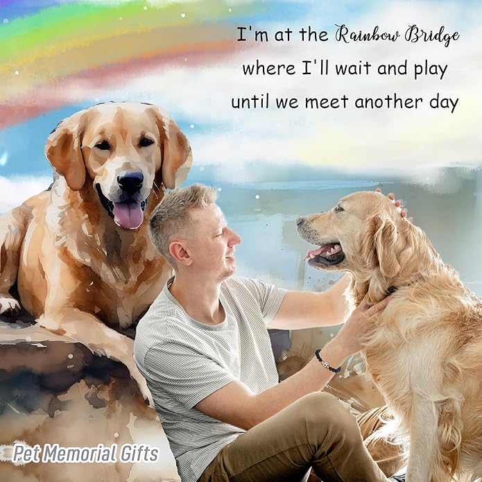 TONY & SANDY Dog Memorial Gifts, Pet Sympathy Rainbow Bridge Pet Memorial Bracelet for Men Women Girls Who Loss of Beloved Dog Cat
