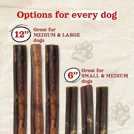 Natural Farm Peanut Butter Flavor Collagen Sticks for Dogs (6 Inch, 15 Pack), Long-Lasting Beef Collagen Sticks, Rawhide Alternative Chews with Chondroitin & Glucosamine, Low-Fat Dental Treats