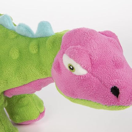 goDog Dinos Spike Squeaky Plush Dog Toy, Chew Guard Technology - Green, Small