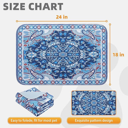 KOOLTAIL Washable Pee Pads for Dogs, 4 Pack Super Absorbent Reusable Puppy Training Pads Waterproof, Nonslip and Leak-Proof Dog Pee Pads, Large Pet Mats Whelping Pads for Floor, Crate, Couch 18"x24"