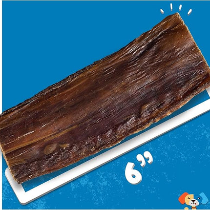 Jack&Pup Gullet Beef Jerky for Dogs (25 Pack) 6" Esophagus Dog Treats, Beef Gullet Sticks for Dogs, Long Lasting Dog Chew