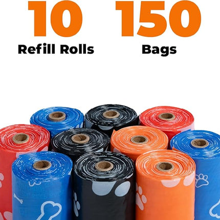 Best Pet Supplies Poop Bags for Dogs, 50% Post-Consumer Recycled Content dog waste bags on rolls, fits all poop bag holders for leashes - 150 Count, Assorted Colors, Scented