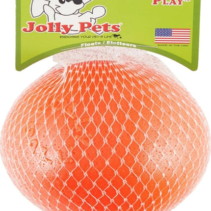 Jolly Pets Bounce-n-Play Dog Toy Ball, Orange, 4.5 Inches/Small, Model Number: 2545 OR