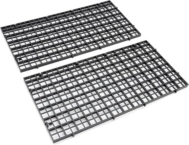 Aquarium Fish Tank Bottom Isolation 4 Pcs, Plastic Egg Crate Grid Divider Tray Egg (S 4pcs Black)