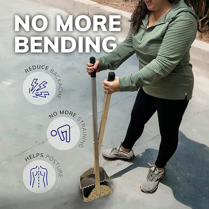 ActiveDogs Dog Poop Scooper Heavy Duty - Best Ever Dog Pooper Scooper with Teeth - Outdoor Welded Aluminum Metal & Solid Bolt Pet Waste Removal Shovel, USA Made