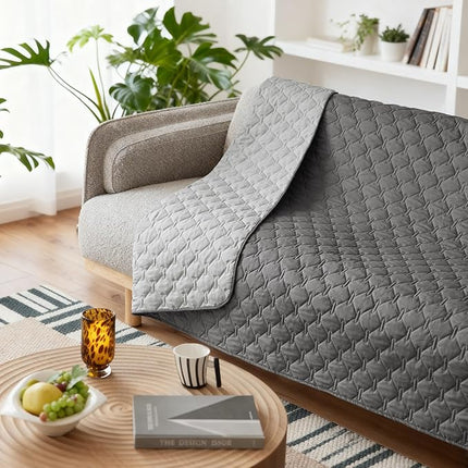 gogobunny 100% Double-Sided Waterproof Dog Bed Cover Pet Blanket Sofa Couch Furniture Protector for Puppy Large Dog Cat, Reversible (68x82 Inch (Pack of 1), Dark Grey/Light Grey)