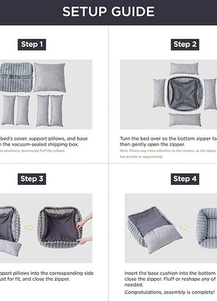 Bedsure Cute Dog Bed for Small Dogs & Cats - Washable Furry Puppy Beds, Rectangle Orthopedic Corduroy Fleece Pet Beds with Removable Zipper Cover, 20x19x6inches, Camel Brown