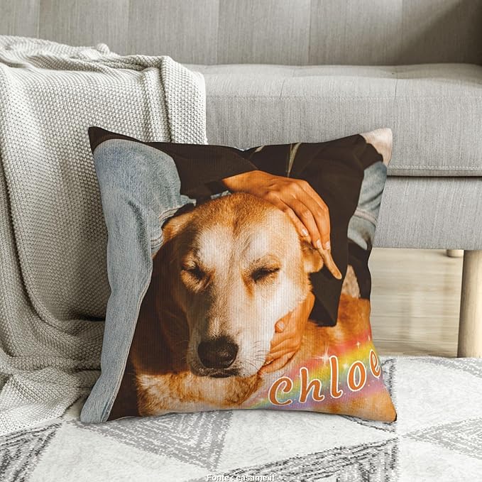 Funnylife Personalized Pet Memorial Throw Pillow with Photo Pet Memorial Gifts for Dogs Cats Loss of Dog Sympathy Gift Dog Bereavement Remembrance Picture Pillow
