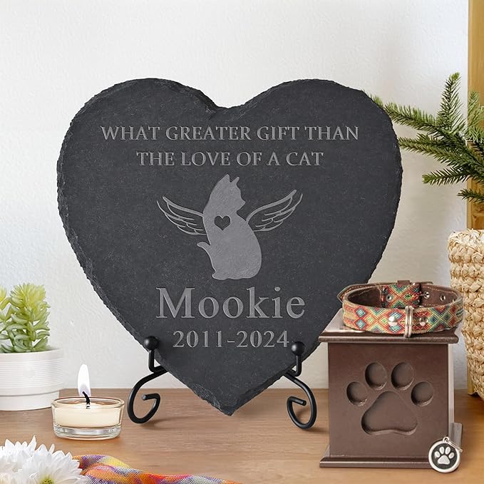 Personalized Cat Memorial Stone, Cat Memorial Gifts for Loss of Cat, Pet Loss Gifts, Pet Memorial, Loss of Cat Sympathy Gift, Cat Remembrance Gift, Cat Bereavement Gifts - Love of A Cat