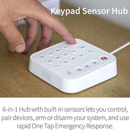 Arlo Home Security System - Wired Keypad Sensor Hub, (2) 8-in-1 Sensors, 24/7 Professional Monitoring + Outdoor 2K (1 Cam) + Bundle - No Contract Required, Alarm System for Home Security