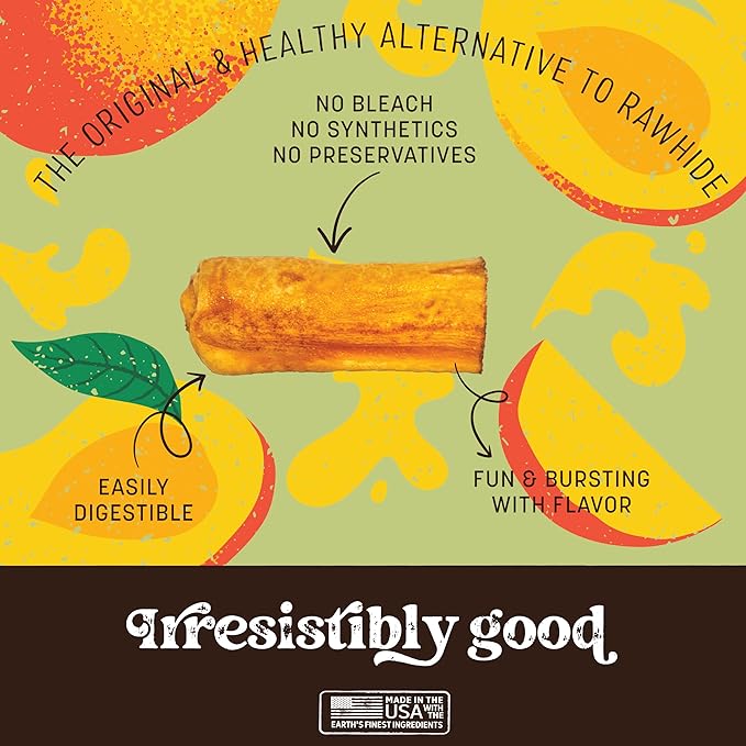 Earth Animal No-Hide Rolls Mango Vegetarian Recipe Small Natural Rawhide Alternative Dog Chews - 6 Count Value Pack