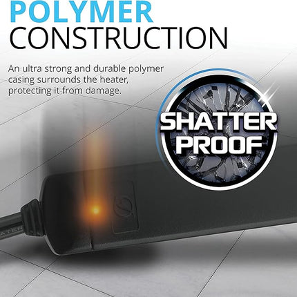 Fluval P50 Submersible Aquarium Heater – 50W, Preset 76-78°F for Freshwater & Saltwater Tanks up to 15 Gal, Shatterproof, Fully Submersible, LED Indicator, Durable & Safe Fish Tank Heater