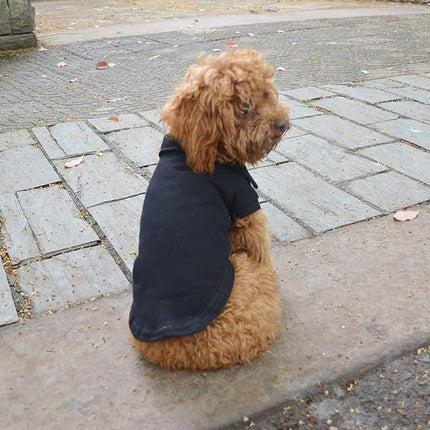 lovelonglong Basic Dog Polo Shirts Premium Cotton, Polo T-Shirts for Large Medium Small Dogs with a Two-Button Collar Blank Color Black L