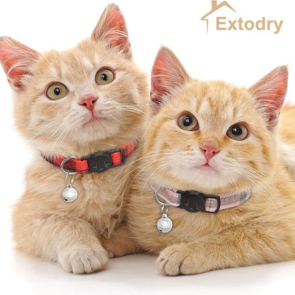 6 Pack Classic Plaid Cat Collars with Bells - Breakaway Kitten Collar and Adjustable 7-12in,Cute Kitty Collar for Girl Boy Cats,Pet Gifts,Accessories,Supplies,Stuff