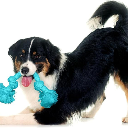 Playology Dog Toys | Dri-Tech Rope Toy Tug of War Rope for Aggressive Chewers | Medium Peanut Butter Scented Toy - Easy to Clean and Made from Non Toxic Materials