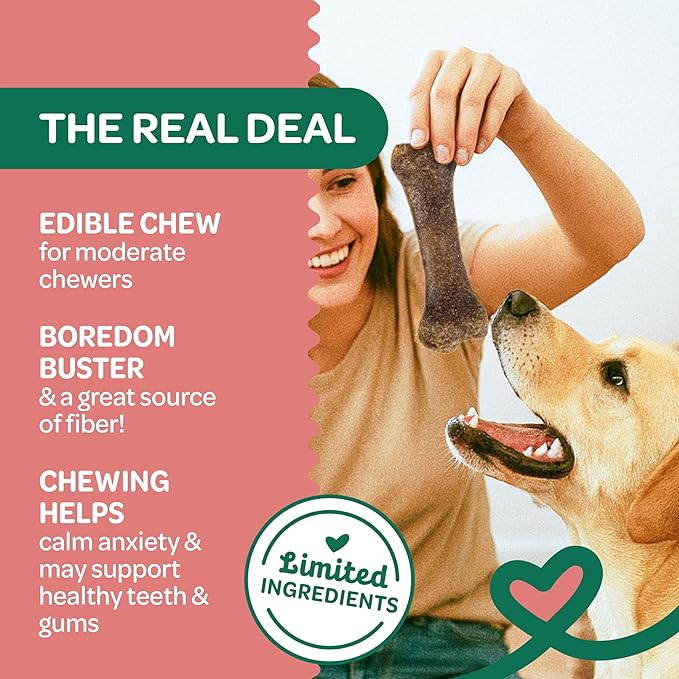 Wholesome Pride Natural & Healthy Dog Chews 2Pk for Large Dogs, Bacon Flavor, Made in The USA