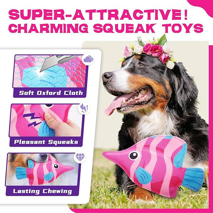 Zeaxuie 12 Pack Long-Lasting Heavy Various Dog Chew Toys Pack for Aggressive Chewers-Includes Large Rope Toys,Squeaky Toys & Indestructible Chew Bone for Medium,Large & X-Large Female Dogs