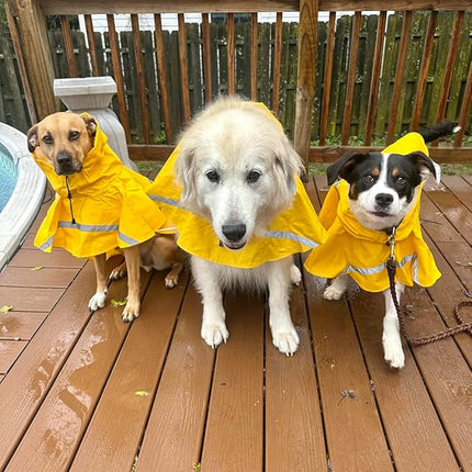 HAPEE Dog Raincoats with Reflective Strip Hoodie,Poncho Jacket for Large Dogs fit Golden Retriever Doodle (A1-Yellow, 22B (55-65 lbs))