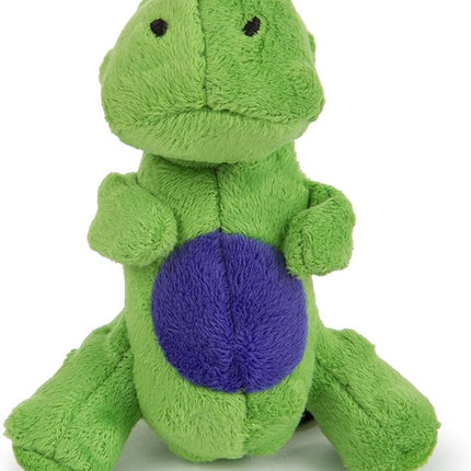 goDog Just For Me Dinos T-Rex Squeaky Plush Dog Toy, Chew Guard Technology - Green, Mini