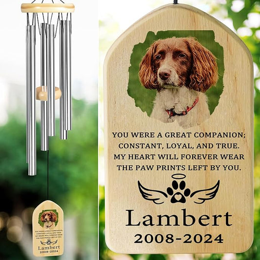Pet Memorial Gifts, Personalized Pet Memorial Wind Chimes, Pet Loss Gifts, Dog Memorial Gifts for Loss of Dog, Pet Loss Sympathy Gift, Pet Remembrance Gift, in Memory of Pet - Great Companion