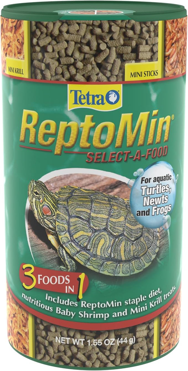 Tetra ReptoMin Select-A-Food 1.55 Ounces, For Aquatic Turtles, Newts And Frogs, Variety Pack