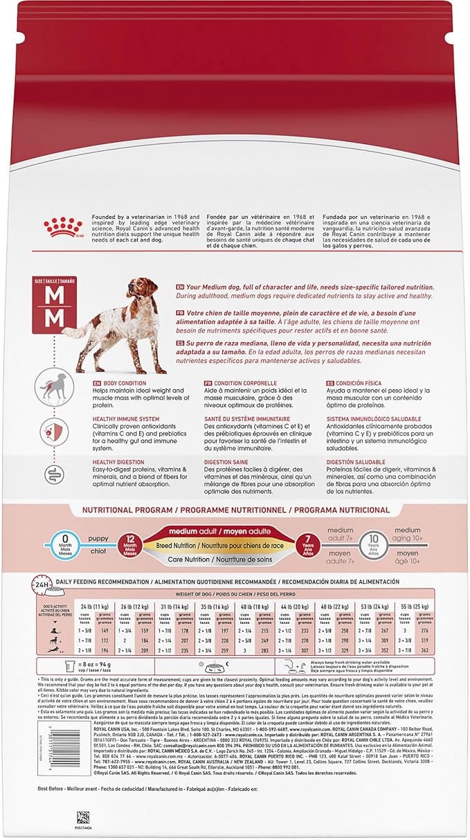 Royal Canin Size Health Nutrition Medium Adult Dry Dog Food, 4 lb Bag
