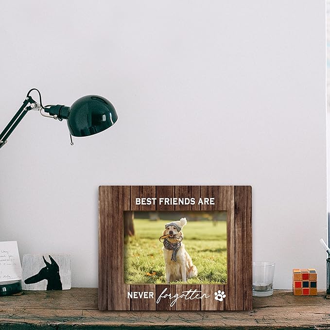 FONDCANYON Pet Memorial Picture Frame, Pet Memorial Gifts, Pet Picture Frame, Dog Memorial Picture Frame, Dog Picture Frames For Dogs That Passed, Best Friend Are Never Forgotten Dog Photo Frame 5x7 (Color4)