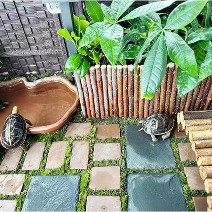 Extra Large 15.7 × 11.8" Reptile Basking Platform, Reptile Slate, Basking Rock, Slate Tiles Rocks for Reptiles,Terrarium Bowls for Bearded Dragon Tortoise Turtle Ball Python Snake Lizard Gecko