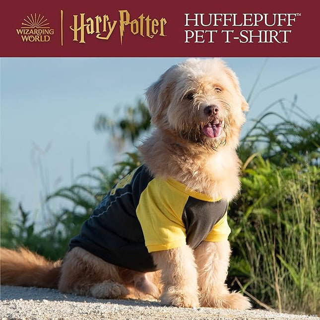 Harry Potter Hufflepuff Dog T-Shirt - Pet Costume Shirt for Dogs - Officially Licensed Dog Apparel & Accessories for Hogwarts Houses, Size X-Small