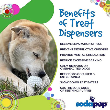SodaPup Golf Ball – Durable Dog Treat Dispenser & Chew Toy Made in USA from Non-Toxic, Pet Safe, Food Safe Rubber Material for Mental Stimulation, Problem Chewing, Calming Nerves, & More