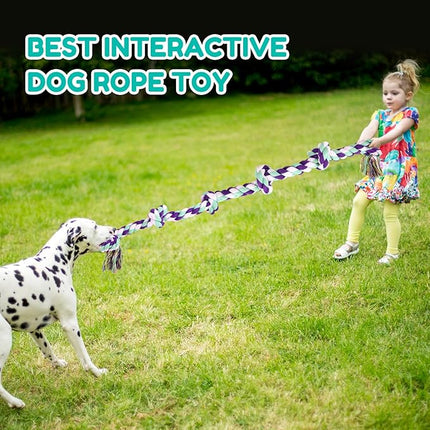 Dog Rope Toy 42In 6 Knots Indestructible Natural Cotton - Tough Chew Toys for Medium/Large Breeds Aggressive Chewers, Daily Companionship, Heavy Duty Tug of War Dog Pull Rope Teeth Cleaning
