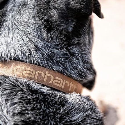 Carhartt Nylon Duck Dog Collar, Fully Adjustable Durable 2-Ply Cordura Nylon Canvas Collars for Dogs, Carhartt Brown, Large