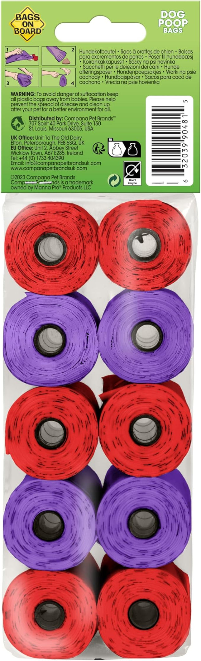 Bags On Board Dog Poo Bags | Strong, Leak Proof Dog Waste Bags | Triple Berry Scent | 140 Bags