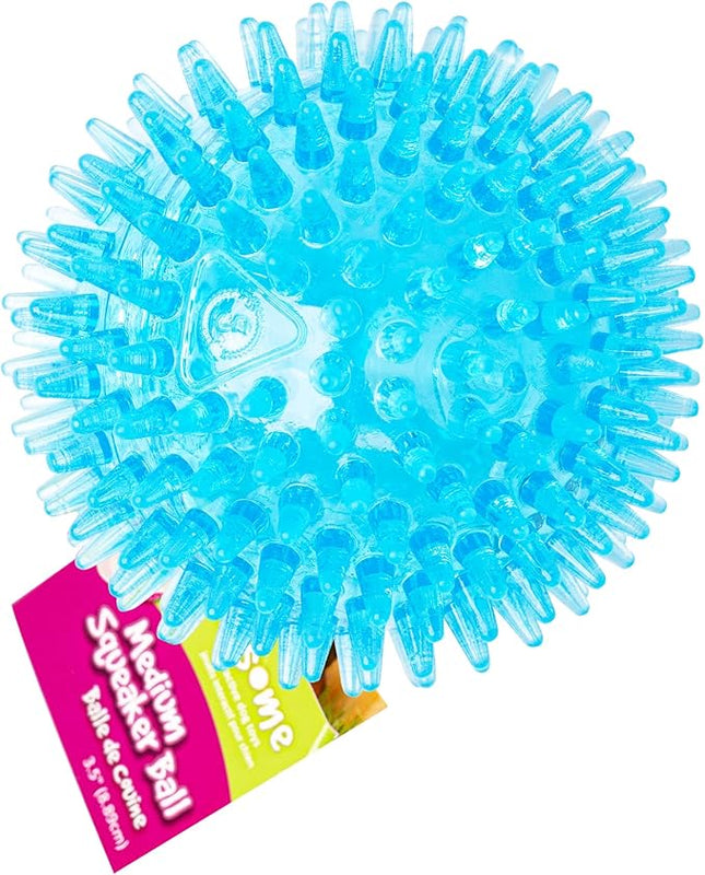 Gnawsome Medium Squeaker Ball Dog Toy, Medium 3.5", Colors will vary, All Breed Sizes
