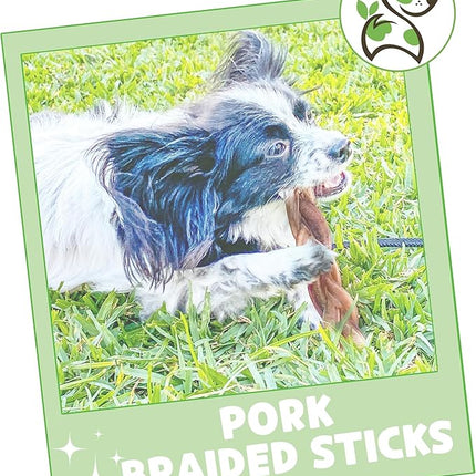 Nature Gnaws Braided Pork Bully Sticks for Dogs 5-6" (20 Count) - Long Lasting for Small and Medium Dogs - Natural Bacon Dog Chew Treats - Rawhide Free