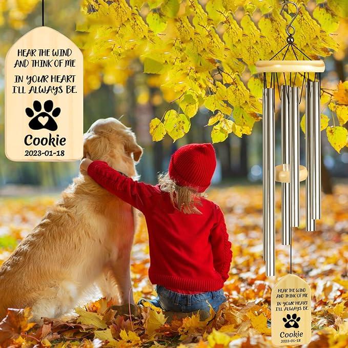 Pet Memorial Gifts, Personalized Dog Memorial Wind Chimes, Pet Loss Gifts, Dog Memorial Gifts, Loss of Dog Sympathy Gift, Pet Remembrance Gift in Memory of Dog
