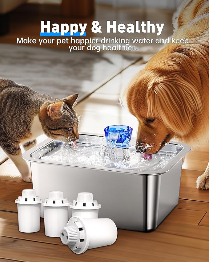 (4 Pack) Pet Water Fountain Filters Replacement, Filter Cartridge for lesotc Dog Water Fountain/Dog Water Bowl Dispenser, High-Efficiency & Safer & Cleaner Water