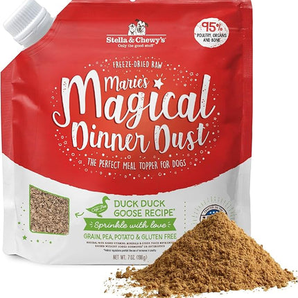Stella & Chewy's Freeze-Dried Raw Marie's Magical Dinner Dust - Premium Duck & Turkey Dog Food Topper with Organic Fruits & Vegetables - Perfect for Picky Eaters - 7oz