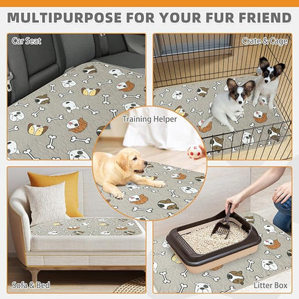 KOOLTAIL Washable Pee Pads for Dogs, 2 Packs Super Absorbent Leakproof & Non-Slip Dog Pee Pad Extra Large, Reusable Puppy Training Pads Waterproof, Pet Mat Rug for Whelping,Floor,Crate,Cats, 36"x41"