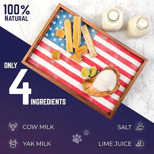 Devil Dog Pet Co. Himalayan Yak Cheese Dog Chews, Large - 3 Pack, 100% Natural & Healthy, Lactose-Free, Long-Lasting Dog Treats, Premium Yak Milk Chew Bones for Dogs